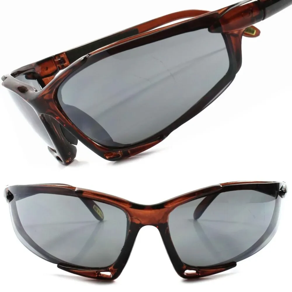 Biker Cycling Running Athletic Baseball Tactical Extreme Brown Sport Sunglasses